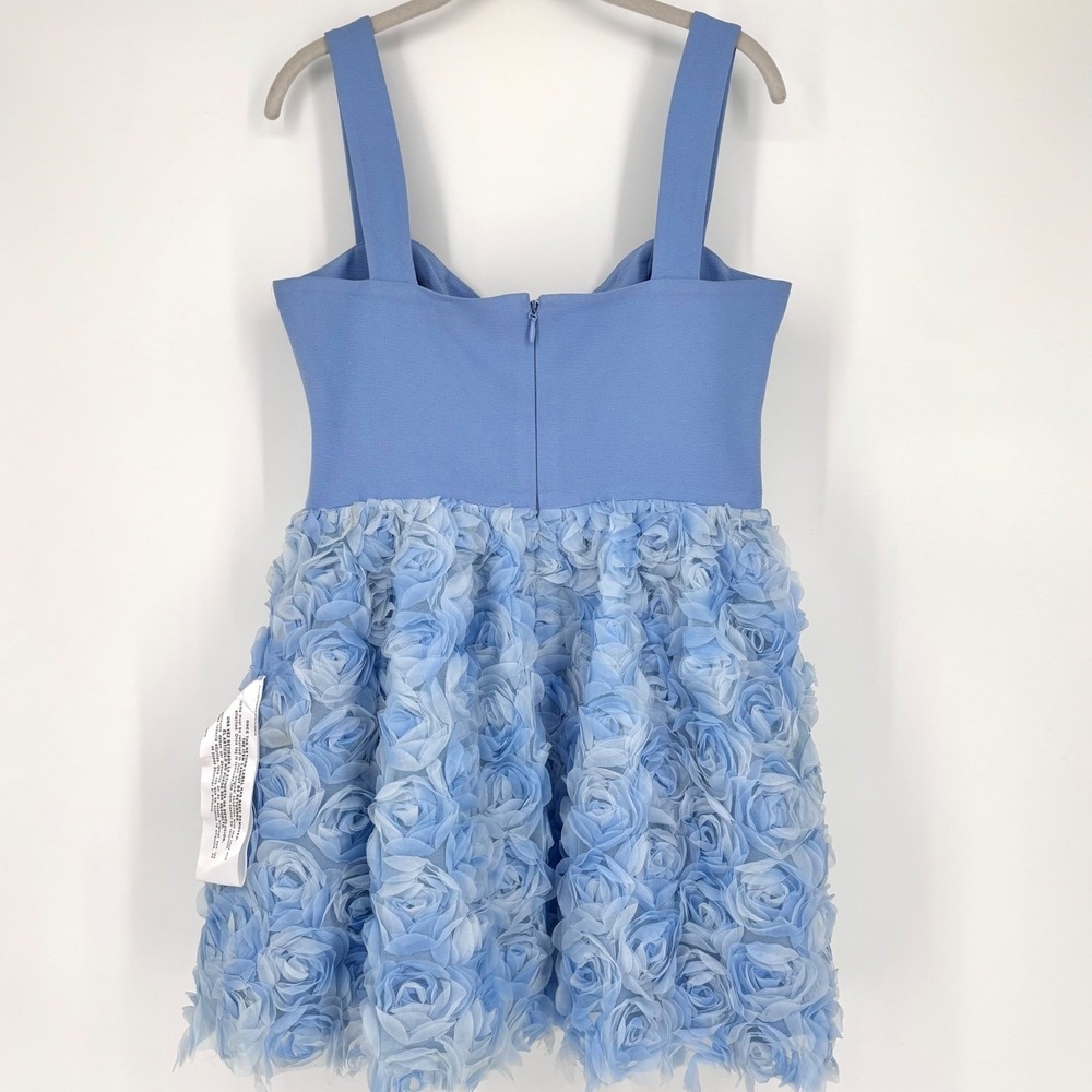 NWT Dress The Population Melanie Blue Rosette Mini Dress US 8/10 Hoco Prom Party - Picture 7 of 12